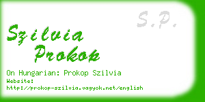 szilvia prokop business card